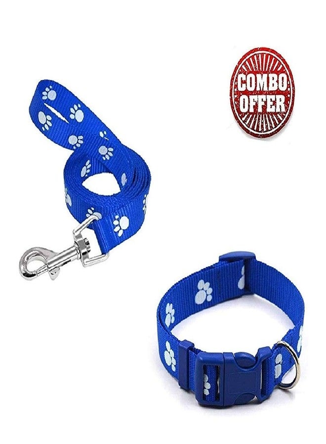 Pups&Pets 15 mm Paw Print Nylon Puppy Collar & Leash Set for Small & Medium Dogs (Color May Vary) - Pack of (Collar + Leash) - Image 3